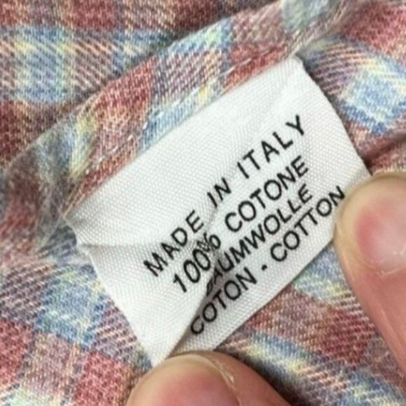 Harrods Island 5608 Mens Large Multi Brushed Cotton‎ Plaid Button Down Preppy - Picture 4 of 5